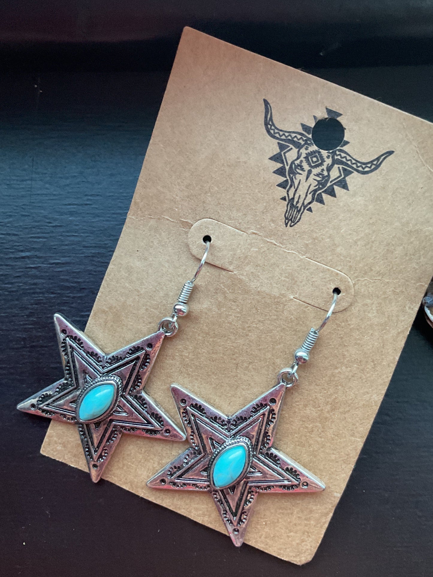Turquoise Star Dangle Earrings