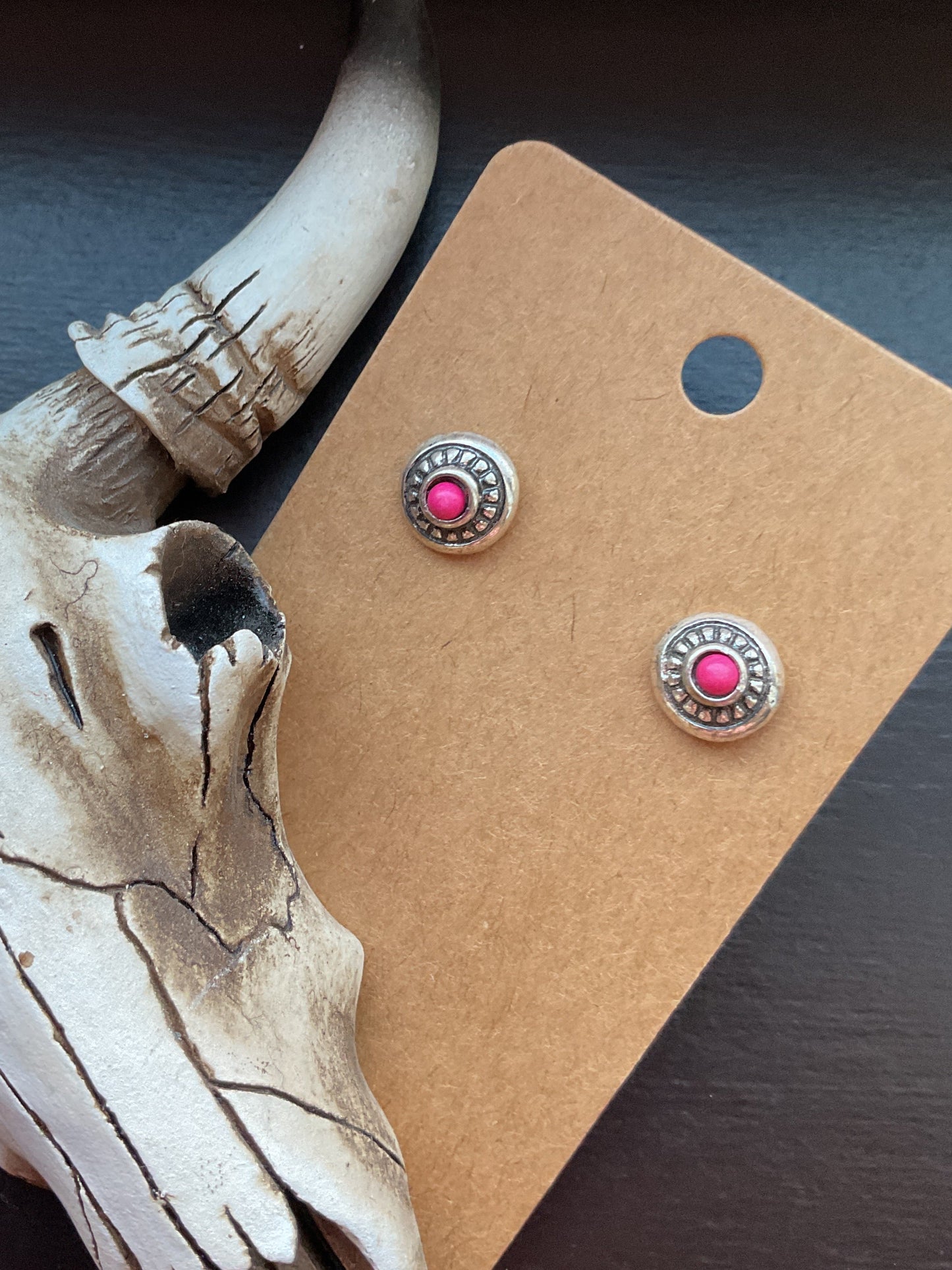 Vintage Pink Stud Earrings