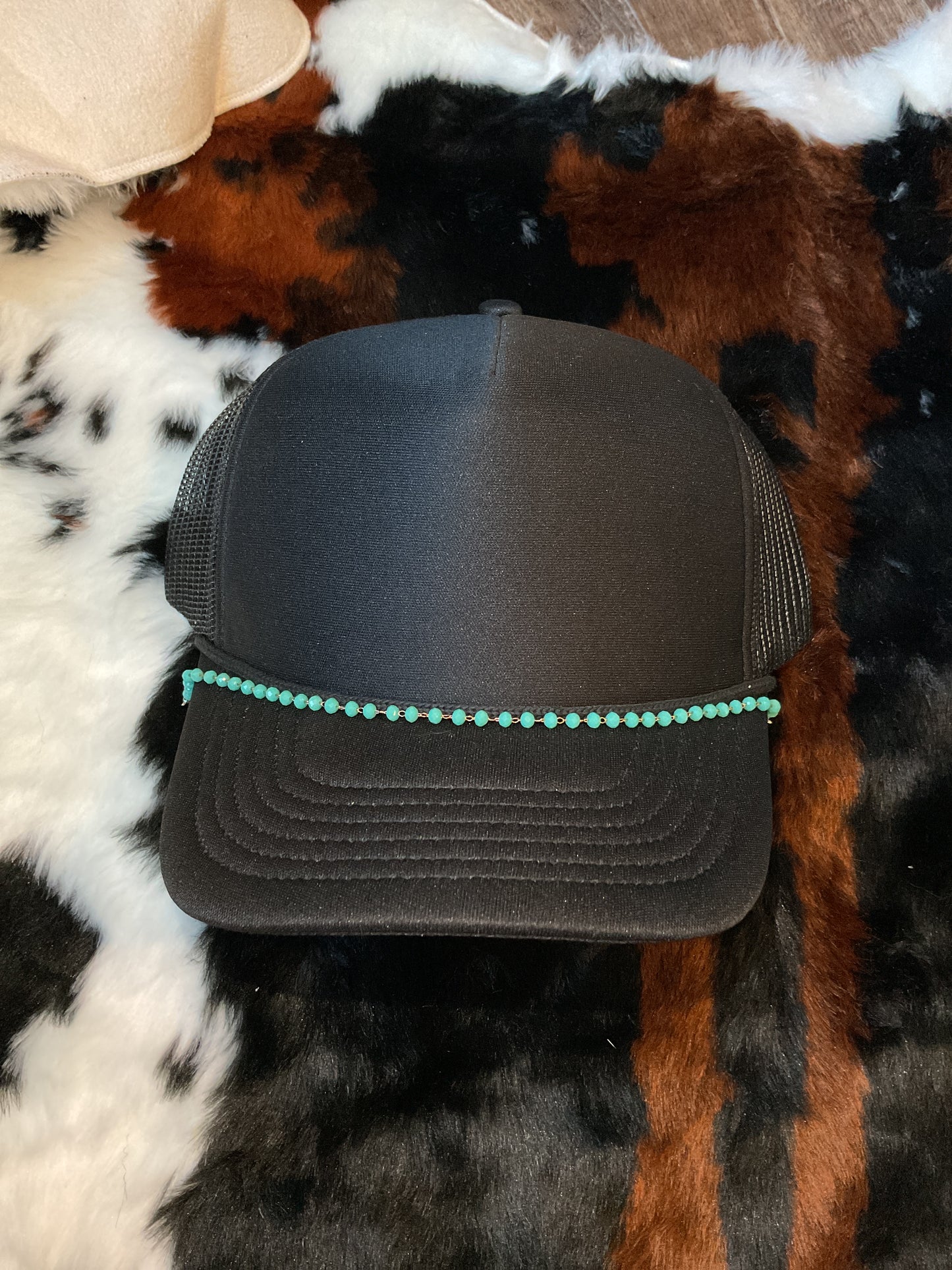 Gold And Turquoise Hat Chain
