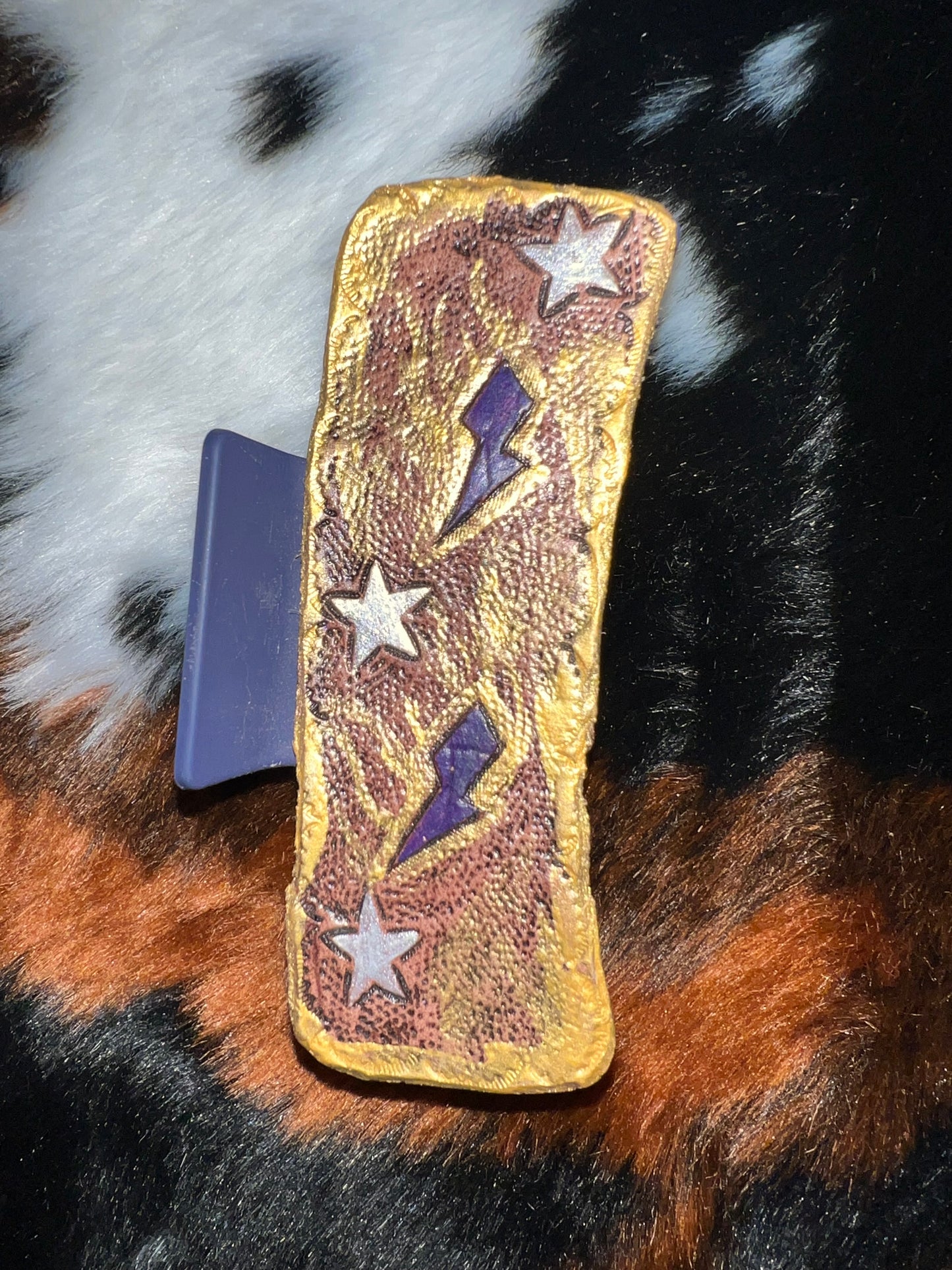 GOLD LIGHTNING BOLT MEDIUM HAIR CLIP