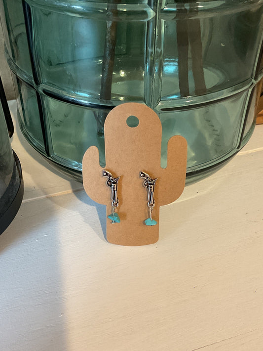 Turquoise Gun Earrings