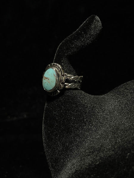 RS Feathered Bezel Turquoise Ring