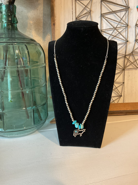 Turquoise Cow Necklace
