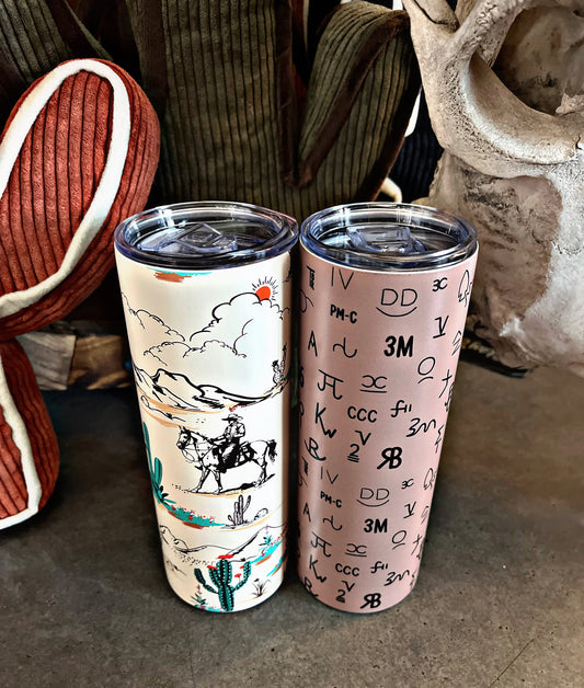 Western Printed 20 oz Travel Cups