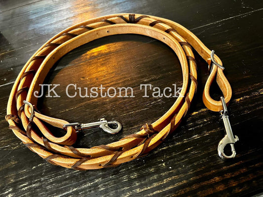 LEATHER LACED BARREL RACER REINS