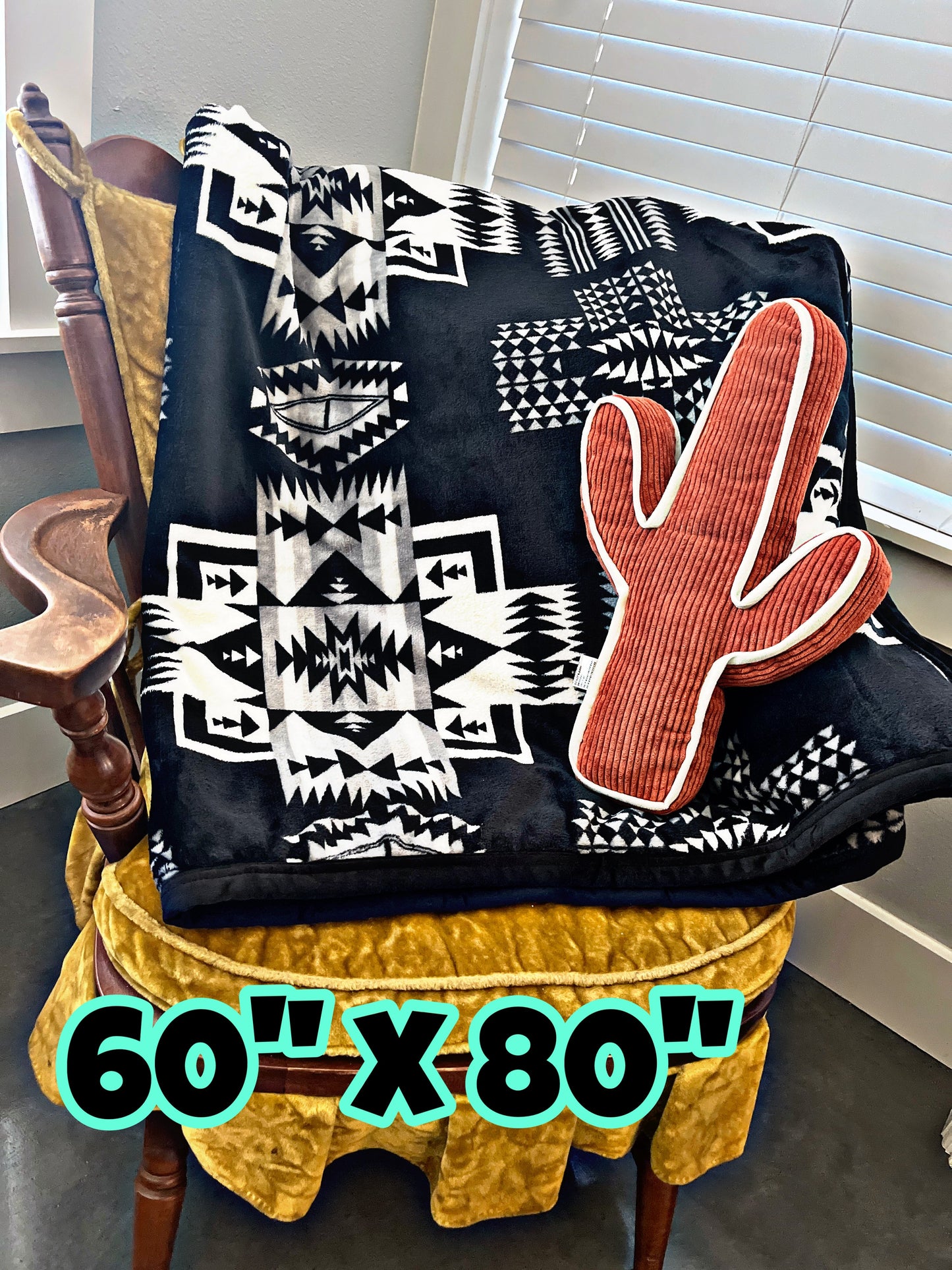 Full Size Black Southwest Print Blanket