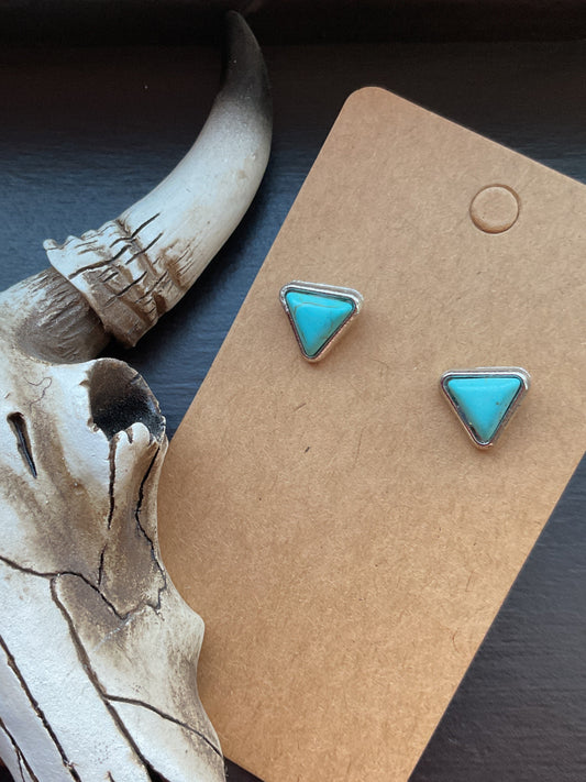 Turquoise Triangle Stud Earrings
