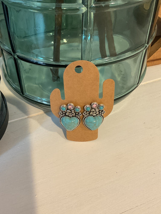 Turquoise Heart Earrings