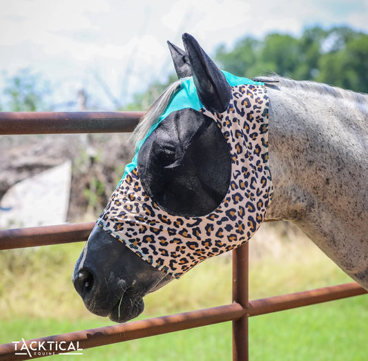 Tacktical Leopard & Mint Fly Mask