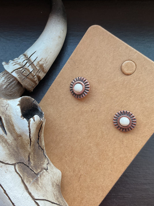 Vintage White Stud Earrings
