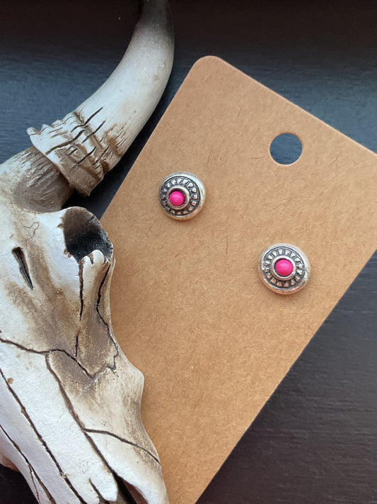 Vintage Pink Stud Earrings