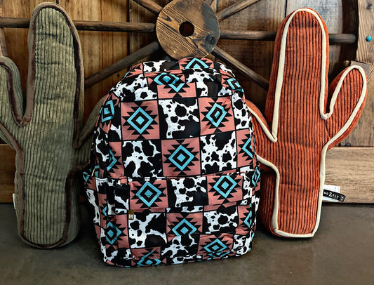 Aztec/Cow Western Backpack #5