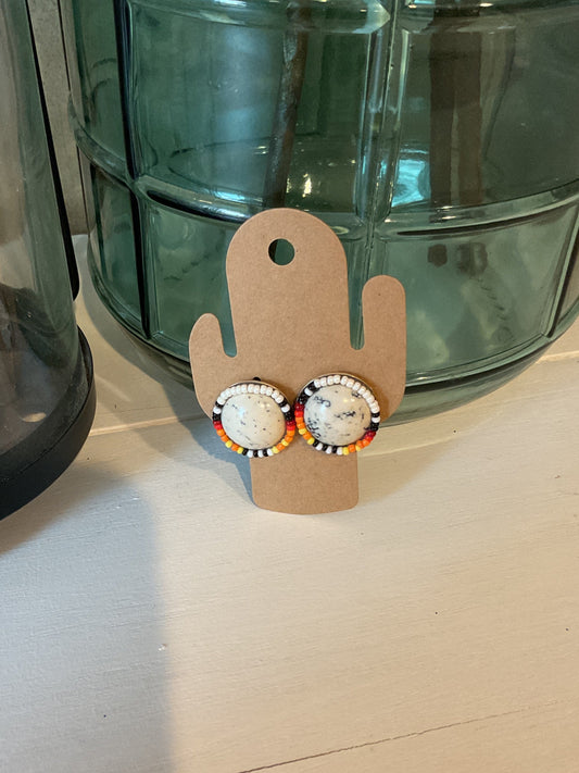 Beaded Stud Earrings
