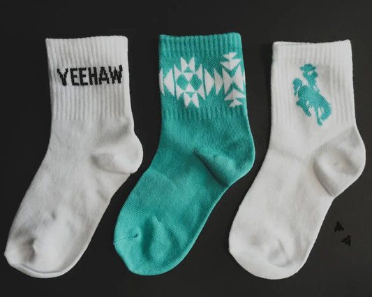 Set of 3 Kids Western Socks