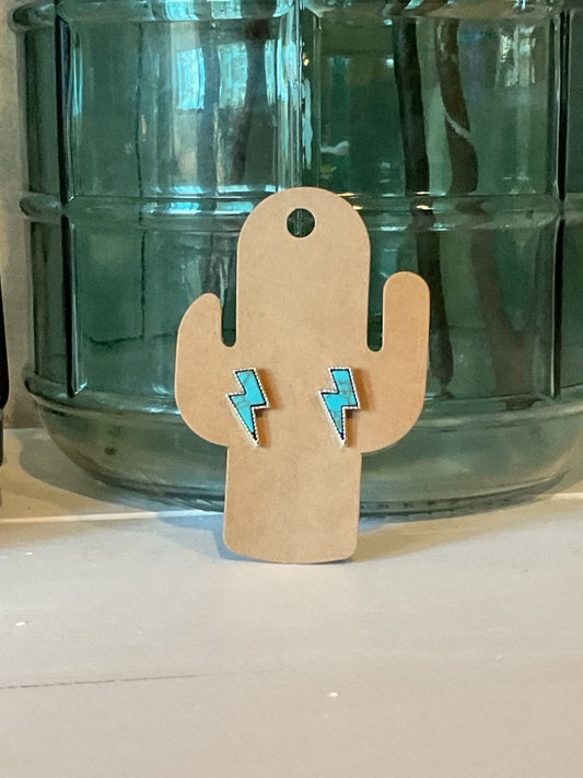 Turquoise Lightning Bolt Stud Earrings