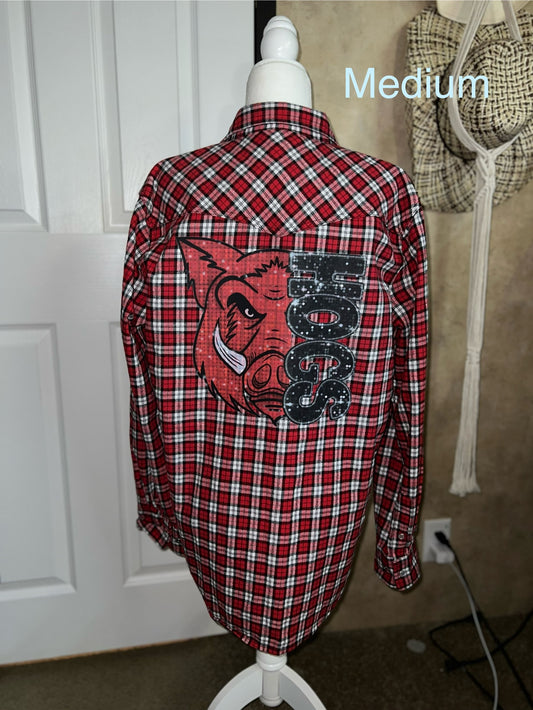 Razorback Plaid Flannel Button Up