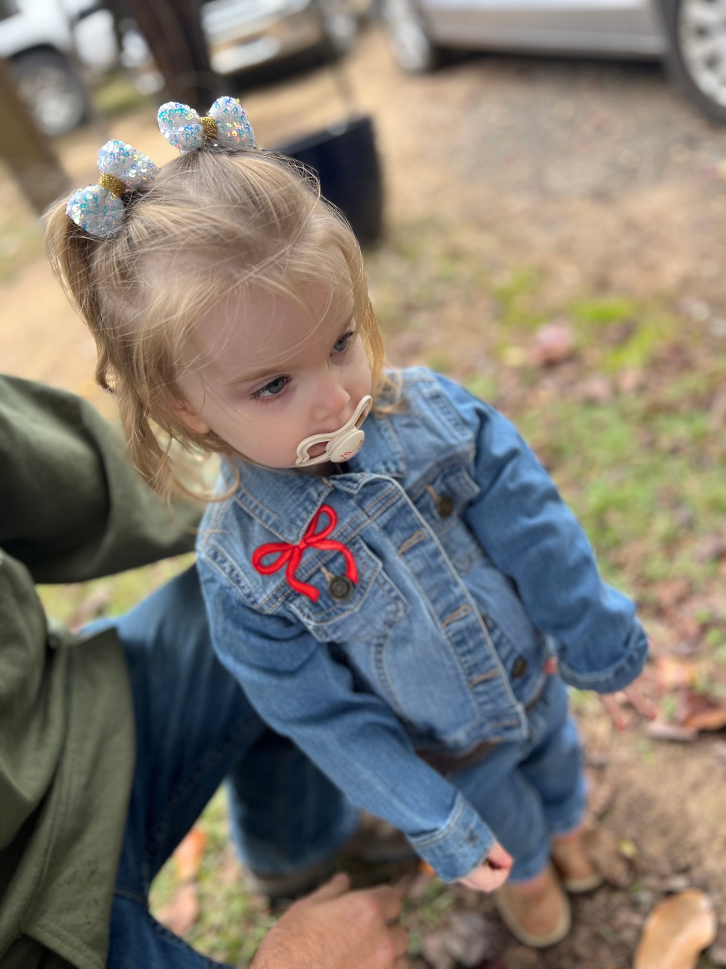 Arkansas Football Bow Jean Jacket