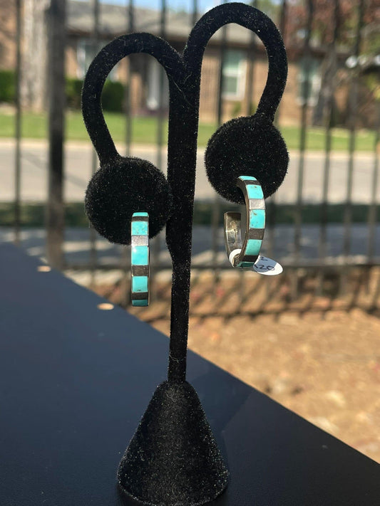 RS Turquoise Hoop Earrings