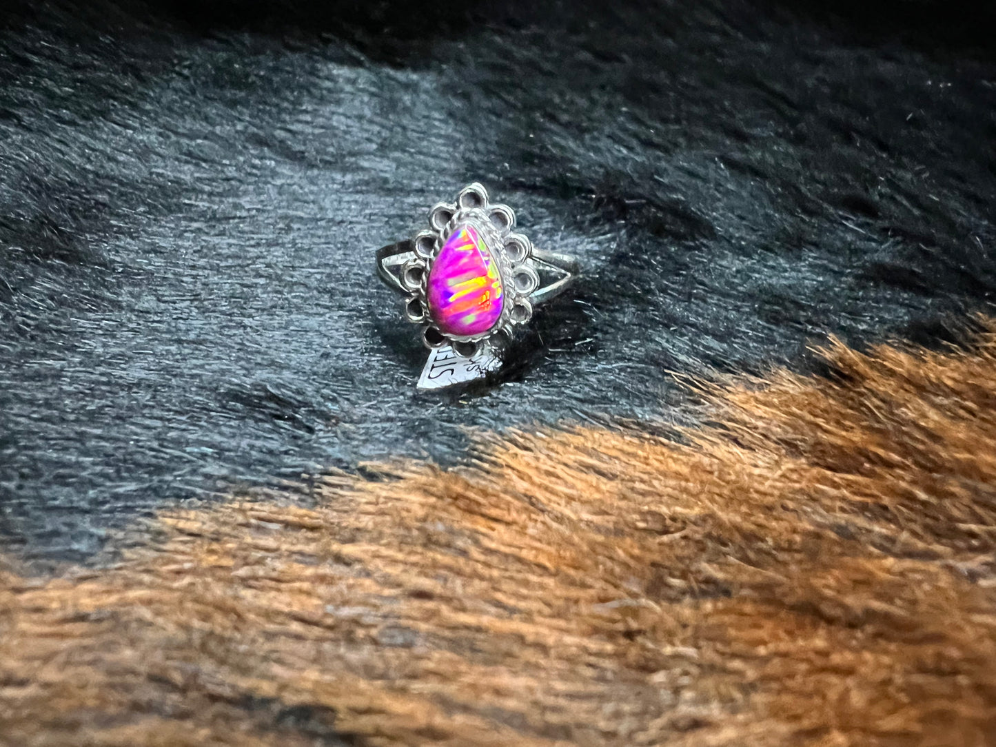 RS Pink Opal Pear Ring