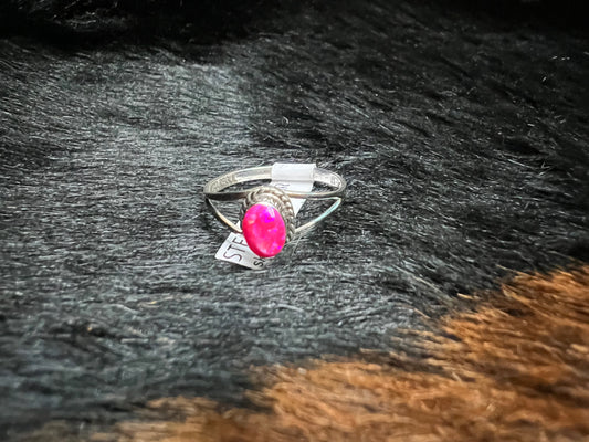 RS Pink Opal Oval Ring