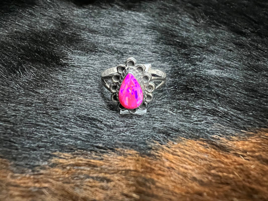 RS Pink Opal Large Pear Ring