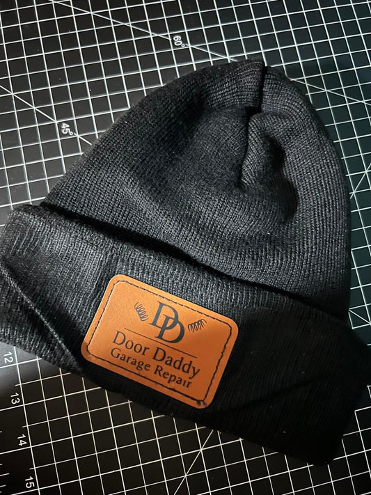 Laser Engraved Leather Patch Beanie