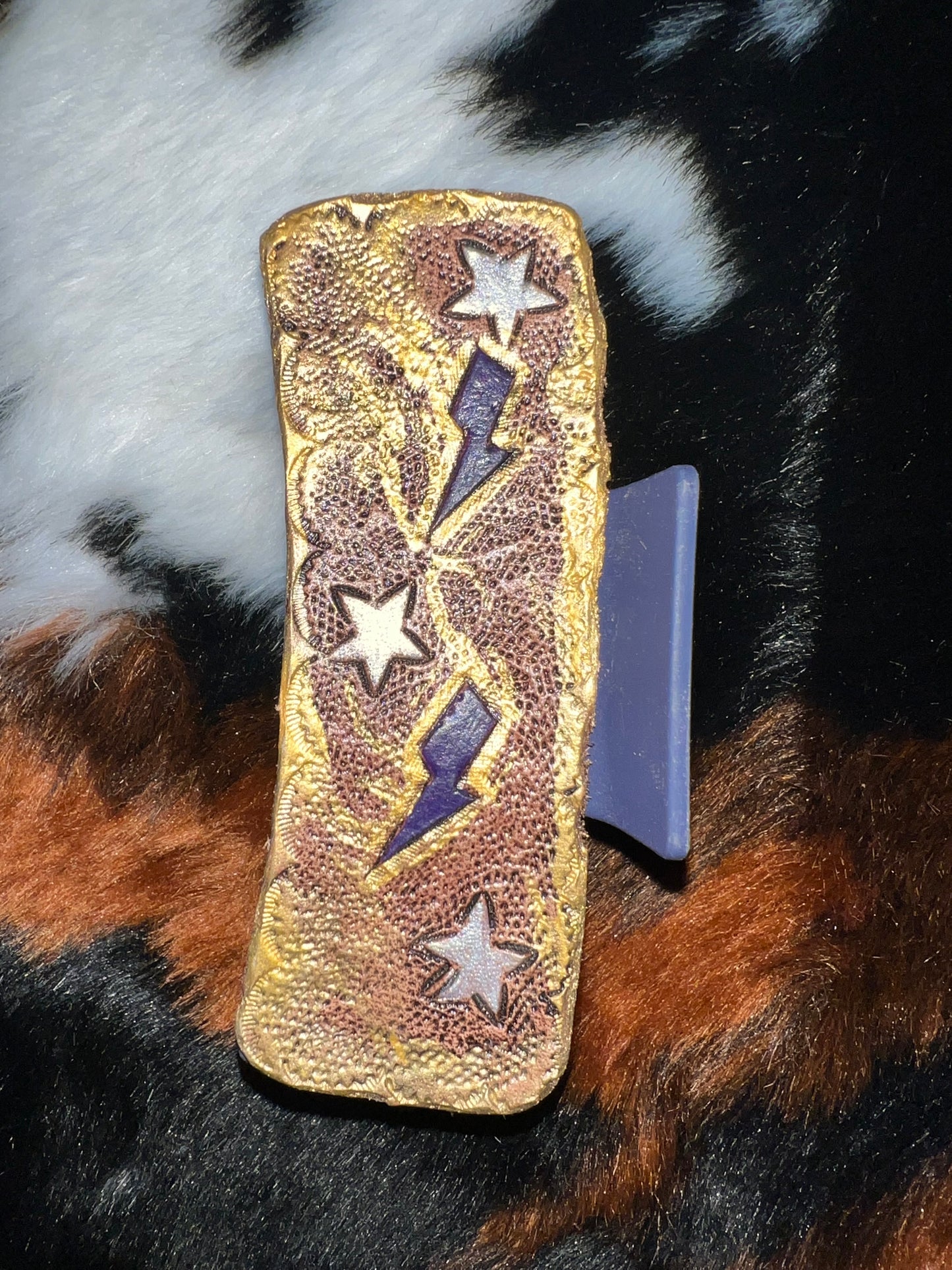 GOLD LIGHTNING BOLT MEDIUM HAIR CLIP